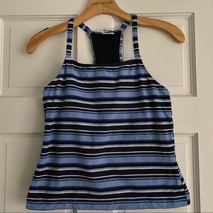 **3 for $20!!** Danskin Fitted Striped Racerback Blue Tank Top Large